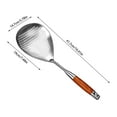 thumbnail image 2 of Large Stainless Steel Slotted Spoon Kitchen Utensil with Ergonomic Wooden Handle for Efficient Draining Frying and Serving, 2 of 5