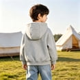 thumbnail image 5 of akafmk Boys Zip Up Hoodie Sweatshirt Long Sleeve Casual Jacket with Checkered Hood Lining and Front Pocket School Outerwear Fall Clothes, Size 4-5 Years, 5 of 7