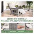 thumbnail image 4 of QinaQin Chaise Longue d'Extérieur en Rotin avec Dossier et Repose-Pieds Réglables, Chaise Longue en Rotin Réglable avec Table Relevable, Chaise Longue d'Extérieur avec Coussin, 4 of 8