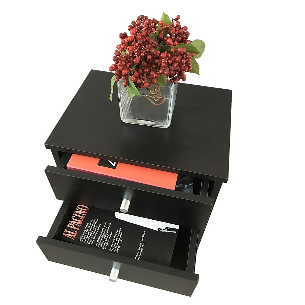 AOOLIVE 40 x 30 x 60cm Round Handle Night Stand with Two ...