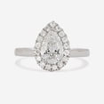 thumbnail image 2 of Silvago Jewel 1.6 Ct Pear Cut VVS1/D Lab Created Diamond Engagement Ring for Women's - 14k White Gold Over Wedding Anniversary Ring for Wife - Girls Halo Wedding Ring for Gift, 2 of 5