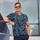 thumbnail image 4 of Fotbe Blue Leaves A Camiseta Polo de Golf para Hombre con Estampado – Camisa Deportiva Transpirable con Cuello Abotonado-Large, 4 of 6