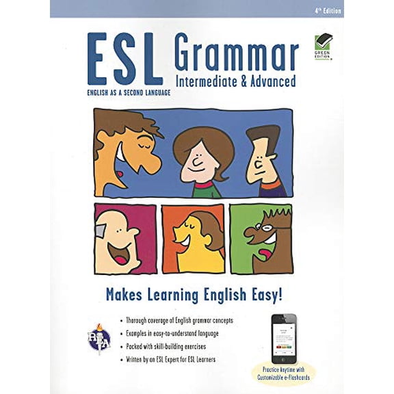 Pre-Owned ESL Grammar: Intermediate & Advanced Premium Edition with E-Flashcards (Paperback) 0738611093 9780738611099
