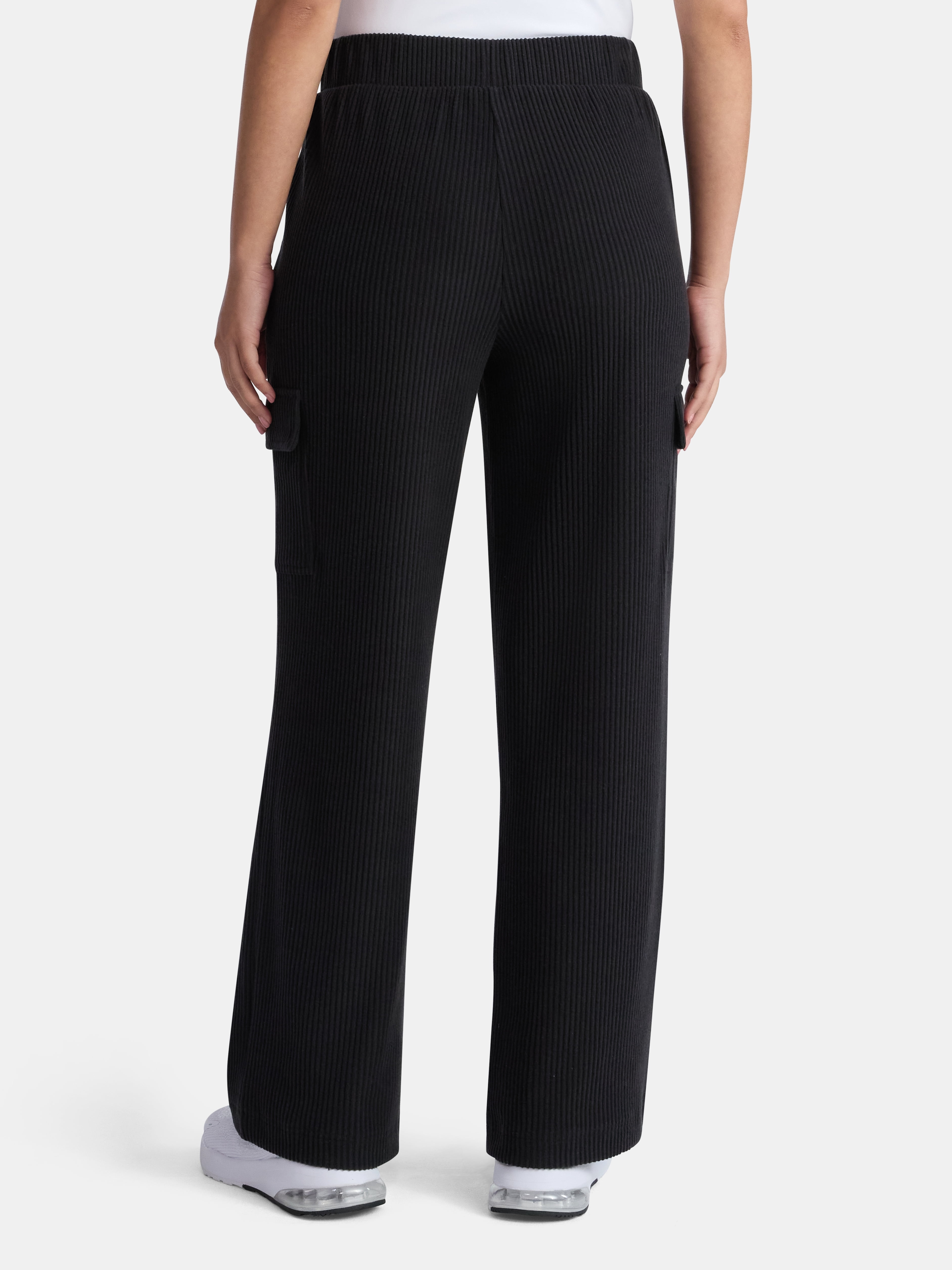 Avia Women's Corded Wide-Leg Cargo Pants, 30'' Inseam, Sizes XS-3XL