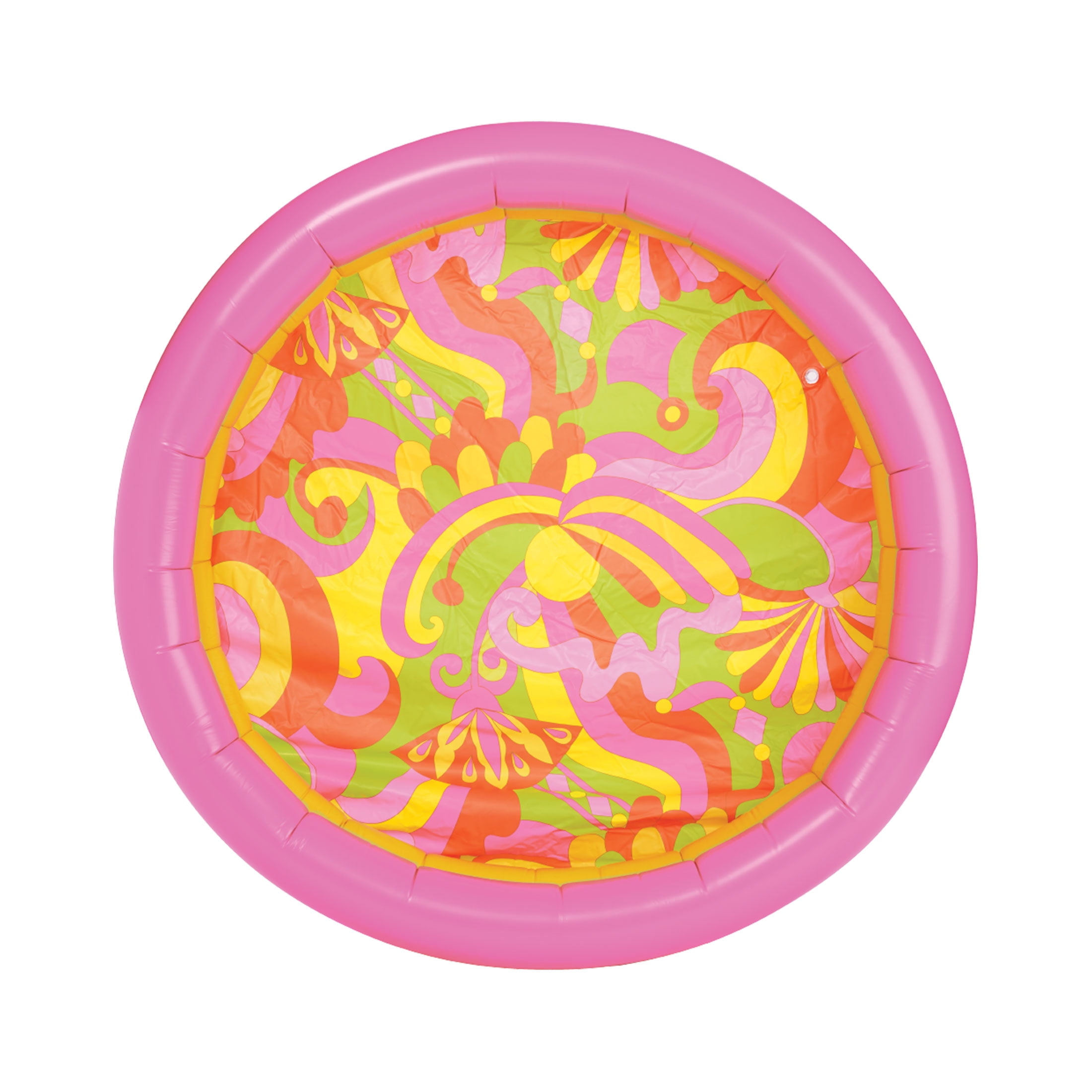 Float Life by Funboy Inflatable Round 2-Ring Pool, Retro Swirl, 65'', Swimming Pool, Kids 6+ & Adult