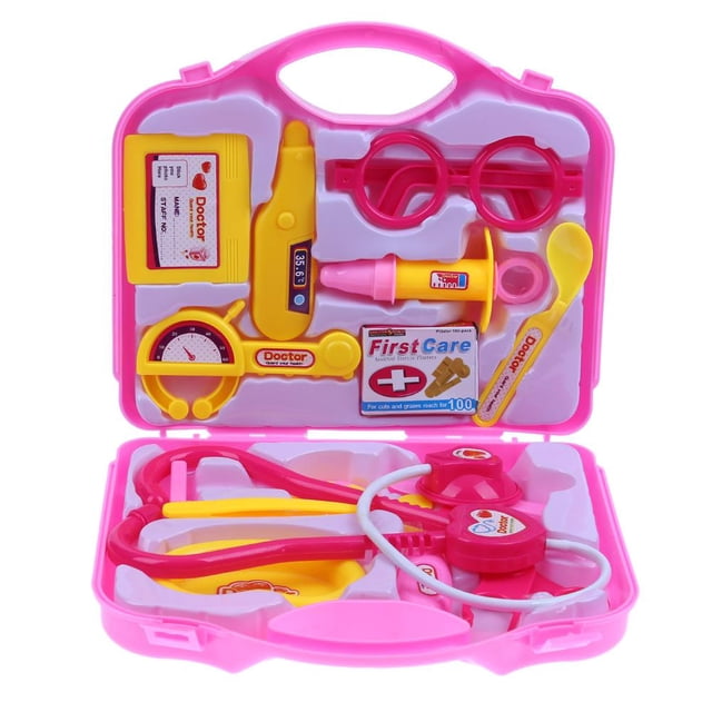 Maleta de plástico portátil para niños, 15 Uds., para regalo de niño y niña (rosa) Tmvgtek libre de BPA