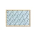 thumbnail image 1 of Dolphin Wall Art with Frame, Simple Marine Themed Pattern with Sea Animal Symmetric Design Graphic, Printed Fabric Poster for Bathroom Living Room, 35" x 23", Pale Blue and Blue Grey, by Ambesonne, 1 of 2