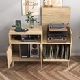 thumbnail image 5 of Record Player Stand, Large Record Player Table Holds Up to 350 Albums, Wood Turntable Stand Vinyl Record Storage Cabinet for Living Room, 5 of 7