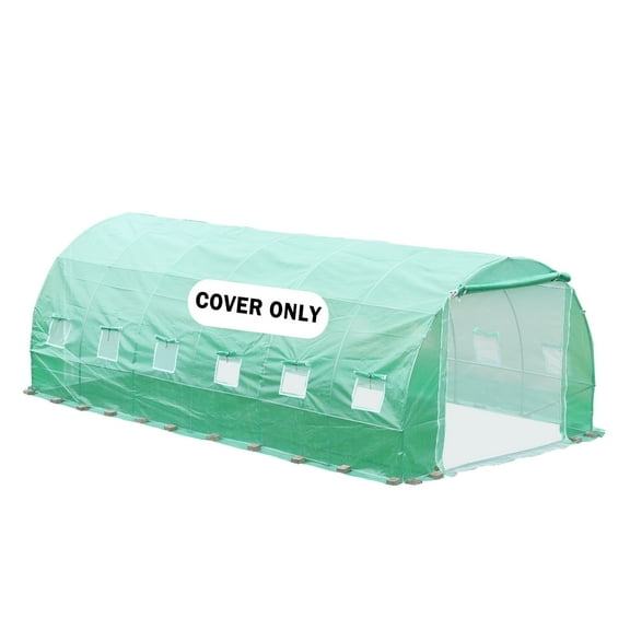 Aoodor Greenhouse Replacement Cover 20'X10'X7' Large Walk in Tunnel Outdoor Plant Gardening Greenhouse Spare Parts Cover (Frame NOT Included)