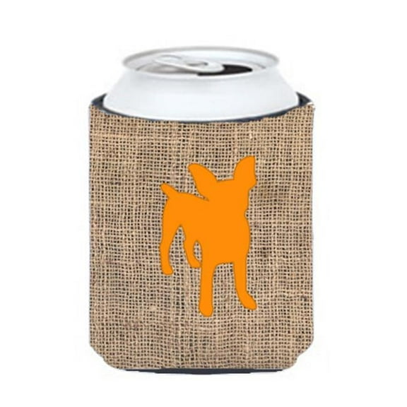 Chihuahua Burlap And Orange Can Or Bottle Hugger
