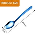 thumbnail image 2 of 2 In 1 Spoons Forks 5 Pieces Stainless Steel Reusable Metal Soup Dinner Spoons Camping Flatware, 2 of 5