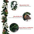 thumbnail image 3 of Guirnalda de Navidad Costway Iluminada 270 cm Con 50 Luces LED Piñas Pelotas Plateadas y Hojas, 3 of 7