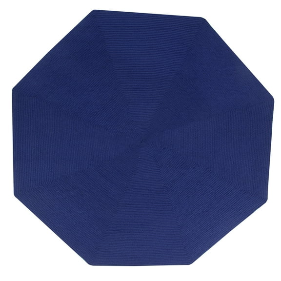 Better Trends 48" Octagonal Oval Brided Rug 100% Polypropylene Durable & Stain Resistant Reversible Indoor Area Utility Rug (Navy Solid) Alpine Solid Collection