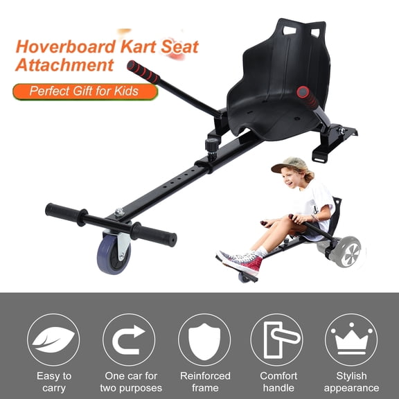 Tereitr Hoverboard Go Kart Conversion Kit, Adjustable Seat Attachment for 6.5” to 10” Self-Balancing Scooters, Drift Kart Accessory (Black)