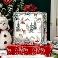 thumbnail image 4 of DFA Reversible Wrapping Paper Roll - 17 Inch X 32.8 Feet - Silver with Deer and Trees, Red Merry Christmas, Metallic Foil Design for Christmas, Holiday, Party, Celebration, 4 of 14
