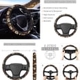 thumbnail image 3 of Jeiento Mushroom Car Seat Covers Full Set with Steering Wheel Cover Seat Belt Strap Pad Daisy Rearview Mirror Cover Gear Shift Knob Covers Cup Holders Keychains Interior Auto Accessory, 3 of 6