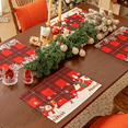 thumbnail image 2 of Softalker Buffalo Plaid Snowflakes Winter Placemats Set of 4, 12x18 Inch Christmas Table Mats for Party Kitchen Dining Decoration, 2 of 7