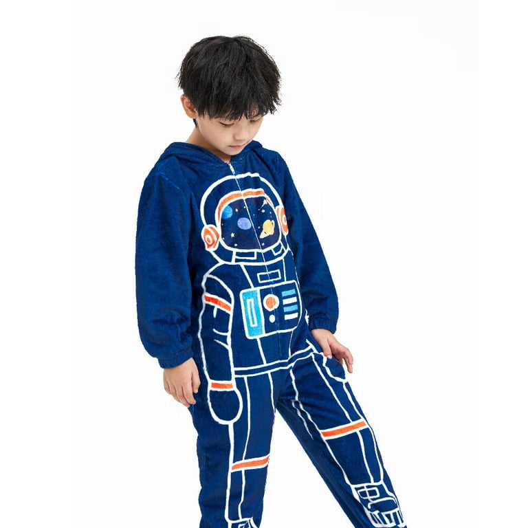 Boys Astronaut Space Hooded Onesie With Hood Children Kids