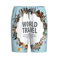 thumbnail image 4 of Naloa World Travel Men's Short Pajama Pants, Lounge Comfort Shorts with Elasticized Waistband and Side Pockets - X-Large, 4 of 9