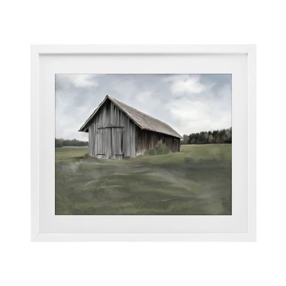 Stupell Industries Farmhouse Farm's Back Pasture White Framed Print Under Glass, 16 x 13, by Kim Allen