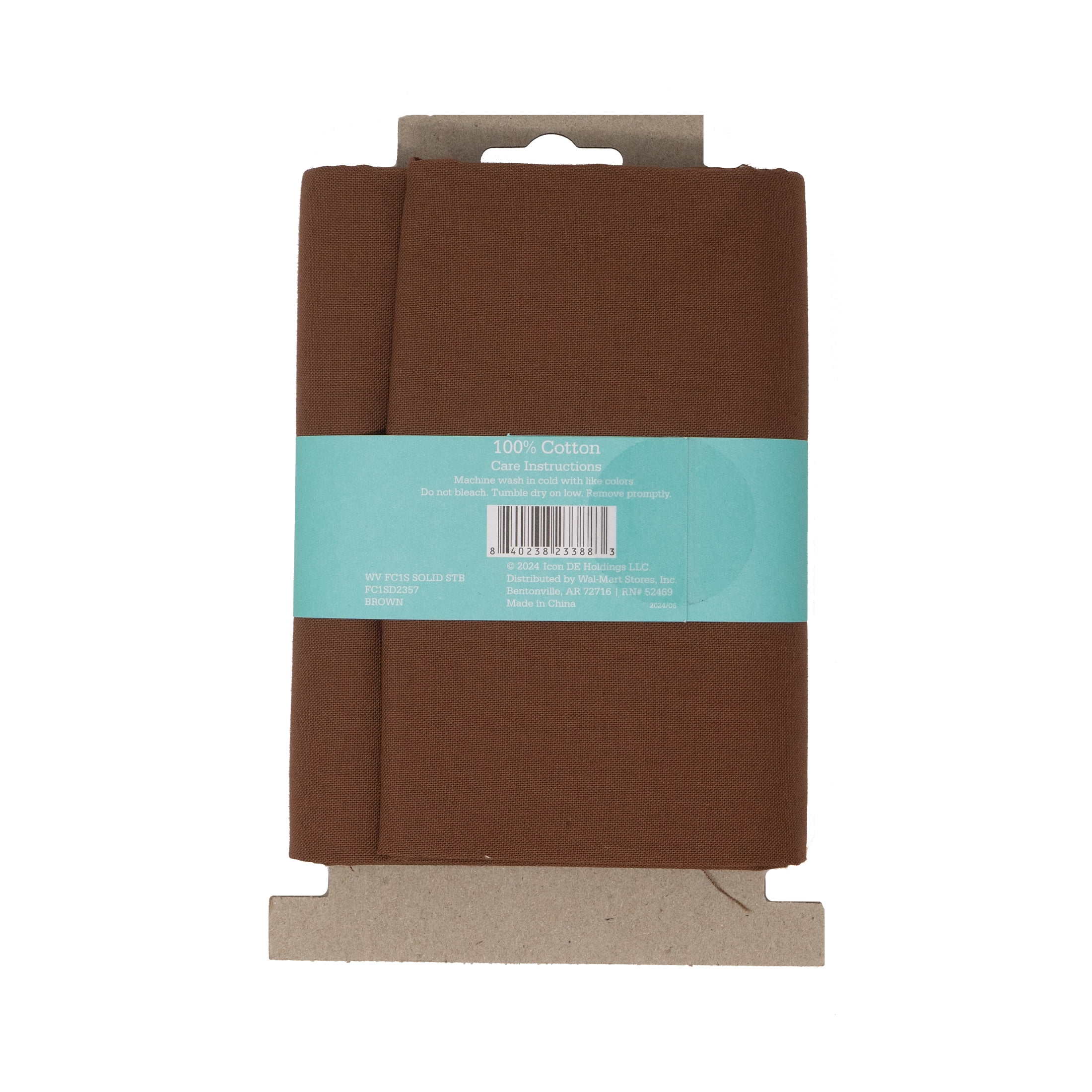 Waverly Inspirations 1 Yard Cut 100% Cotton Solids Fabric, Brown, 44" Wide for Quilting & Sewing