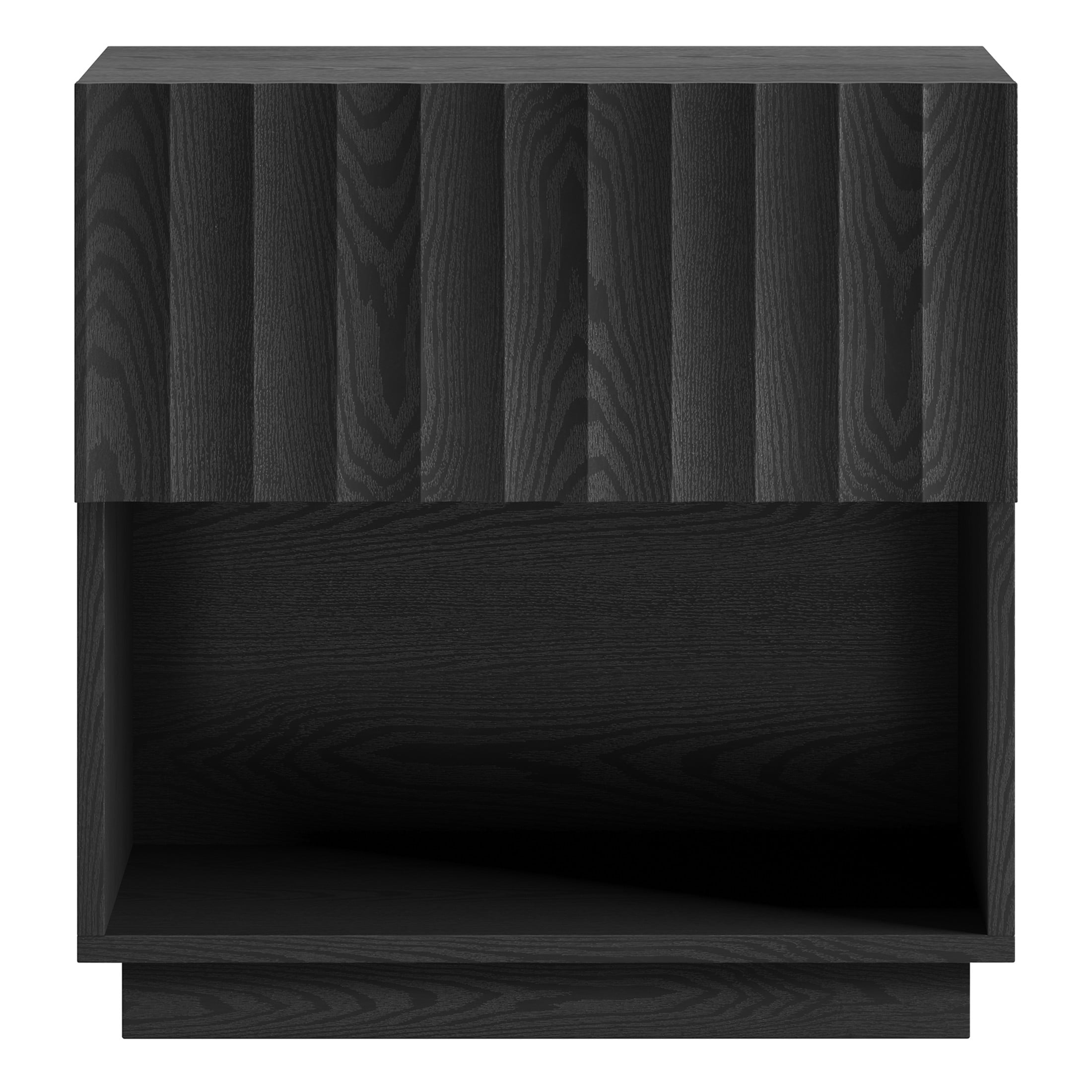 Evelyn&Zoe Modern/Contemporary 24" Wide Black Grain Nightstand
