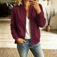 thumbnail image 6 of Enjoytime Fall Jackets for Women Stand Collar Zip Up Bomber Jackets Trendy Lightweight Casual Long Sleeve Outerwear, 6 of 7