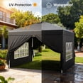 thumbnail image 5 of 10x10 Pop-Up Canopy Tent with Removable Walls, 3 Height Adjustable Easy Set up Portable Gazebo, For Camping, Black, 5 of 12