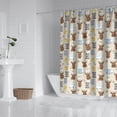 thumbnail image 2 of Beige Highland Cow Bathtub Flower Pattern Shower Curtain 72"x72" ,Bathroom Decorative Shower Curtains Set with 12 Hooks,Modern Waterproof Washable Shower Curtain, 2 of 6
