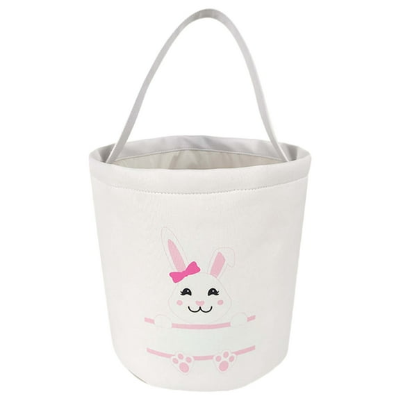 XZNGL Easter Basket Holiday Rabbit Bunny Printed Canvas Gift Carry Candy Bag Panier Cadeau Bonbons Panier Cadeau