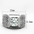 thumbnail image 2 of High polished (no plating) Stainless Steel Ring with AAA Grade CZ in Clear for Women Clear Stone Color Style TK1233 Size 9, 2 of 4