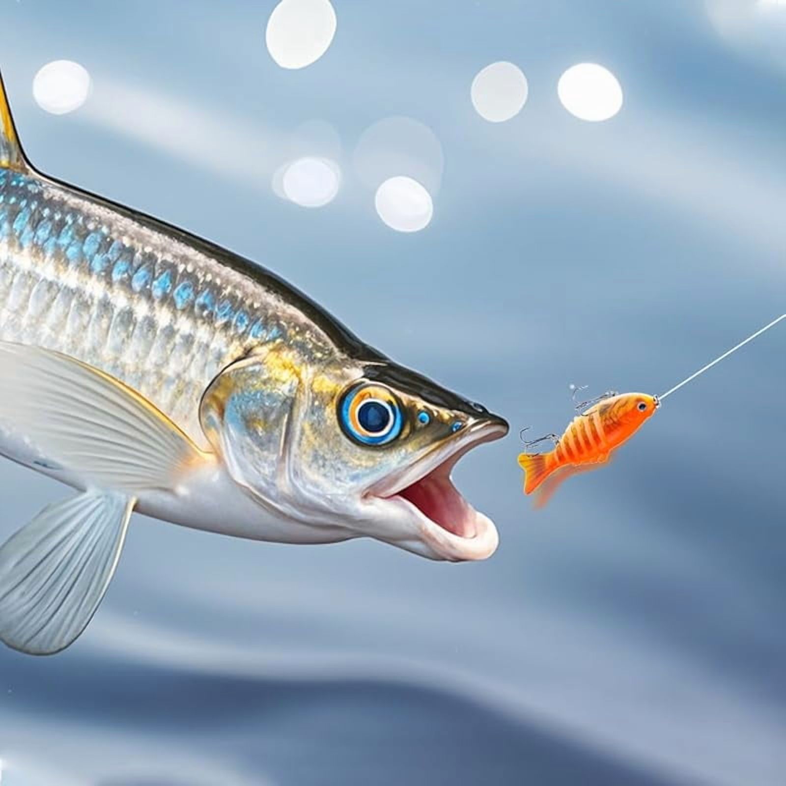 Robotic Fishing Lure Swimming Bait, 3D Swimming Bait for Freshwater Saltwater,Lifelike Fishing Lures Attracts Bass for Beginners Amateurs and Professionals