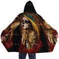 thumbnail image 4 of Capa Gruesa y cálida con capucha para hombres, abrigo con estampado 3D de calavera de sangre y muerte, bata de lana a prueba de viento, manta con capucha-4, 4 of 4