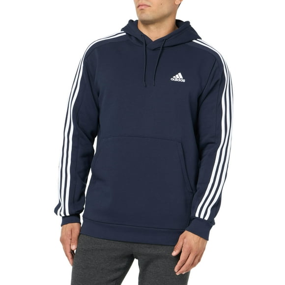 adidas Men's Essentials Fleece 3-stripes Hoodie, Ink, Large Tall