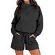thumbnail image 2 of Conjunto de sudaderas y pantalones cortos de ocio para mujer, conjunto de 2 piezas a juego, traje de chándal, 2 of 7