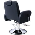 thumbnail image 5 of Olurrisa Commercial Grade Hydraulic Barber Chair - Heavy Duty PU Leather Salon Chair w/ Adjustable Height, 135° Reclining & Barber Cape, 360° Swivel Chrome Base for Barbershop/Spa (Black), 5 of 9