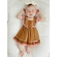 thumbnail image 3 of BemeyourBBs Girl Gingerbread Man Dress Flying Sleeve Square Neck A-Line Dress, 3 of 9