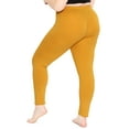 thumbnail image 3 of Stretch Is Comfort Women's Polyester Plus Size Leggings Mustard Yellow 5X, 3 of 6