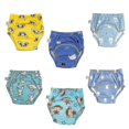thumbnail image 1 of Paquete de 6 calzoncillos de entrenamiento para ir al baño unisex de algodón reutilizables, transpirables, para niños y niñas pequeños, impermeables, 1 of 4