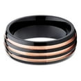 thumbnail image 2 of Silly Kings Jewelry Rose Gold Titanium Ring Dome Grooved Titanium Wedding Band 8mm Titanium Band, 2 of 3