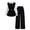 Black, variant on OJSFQUFP Teen Girls 4 Piece Outfits Elegant Vest and Wide Leg Pant White Shirt Layered Commuting Suit for School (12-16Y)