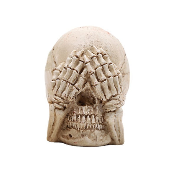 Wosthever Exquisita decoración de calavera que brilla intensamente Eventos de Halloween Opción blanca