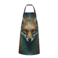 thumbnail image 2 of Pofeuu Vintage Pattern Fox Print Waterproof Apron with Pockets Adjustable Cooking Aprons Kitchen Bib for Baking Household Cleaning, 2 of 8