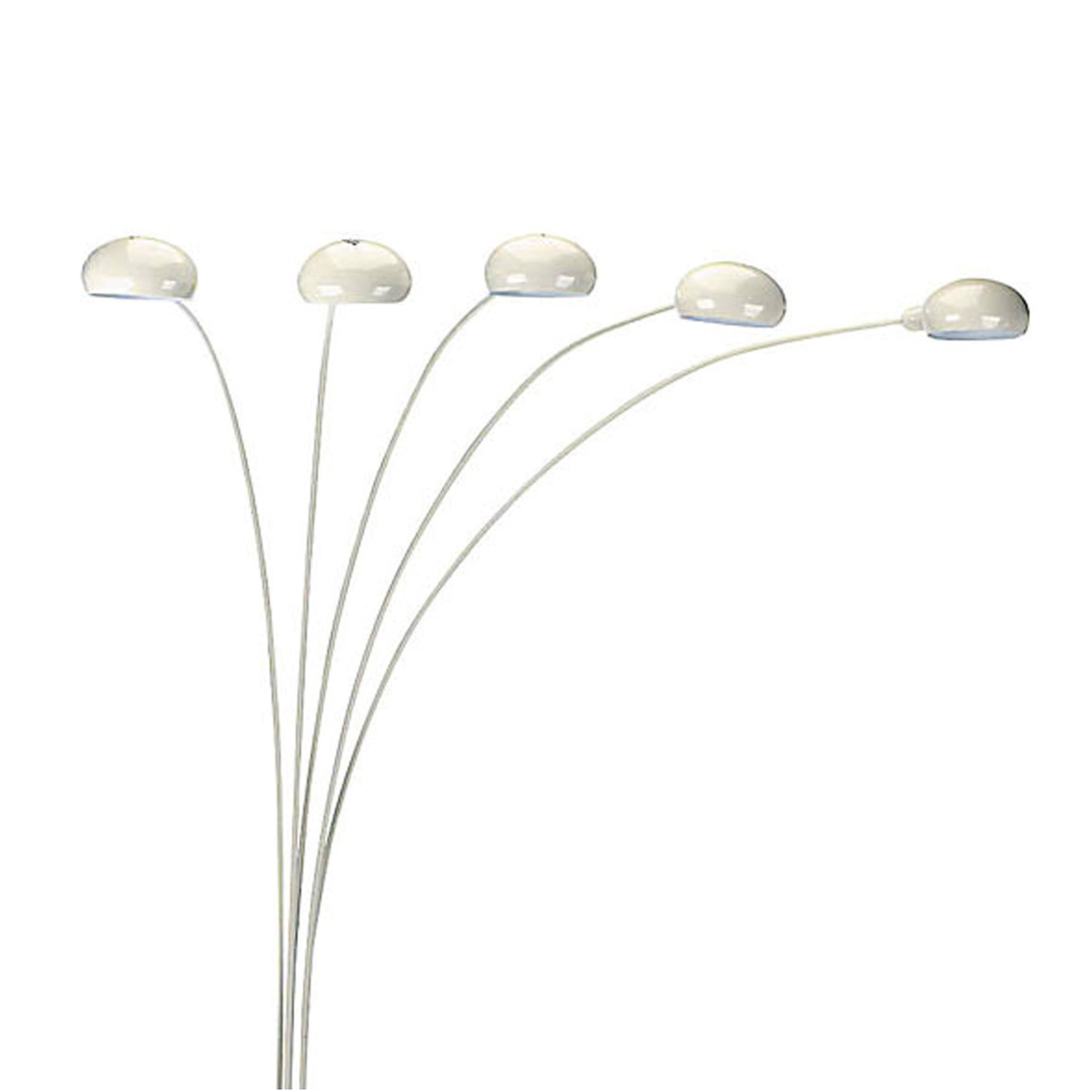 JERFIT 5-Light Adjustable Arch Floor Lamp, Modern White Torchiere with Dimmer Switch for Living Room, Bedroom, Reading Corner