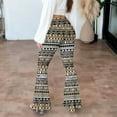 thumbnail image 3 of OGLCCG Women Tight-Fitting Hip Flare Pants Vintage Graphic Print Stretch Bell-Bottom Pant High Waist Long Yoga Palazzo Pants,XXXL,Beige, 3 of 8