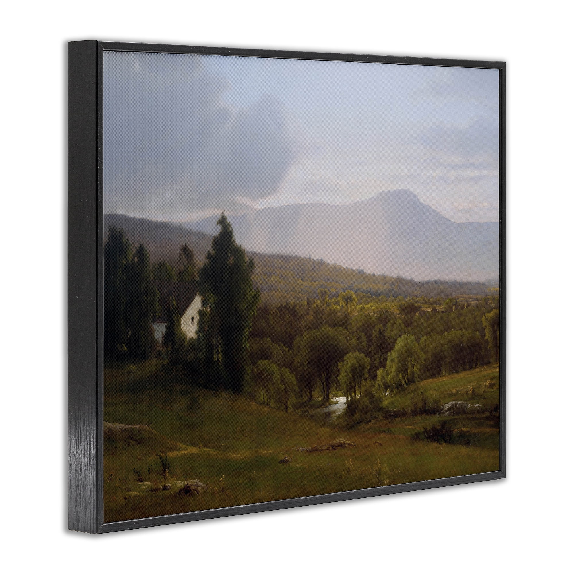 Cabins in Peaceful Vista Black Framed Giclee Art, design by Lettered and Lined