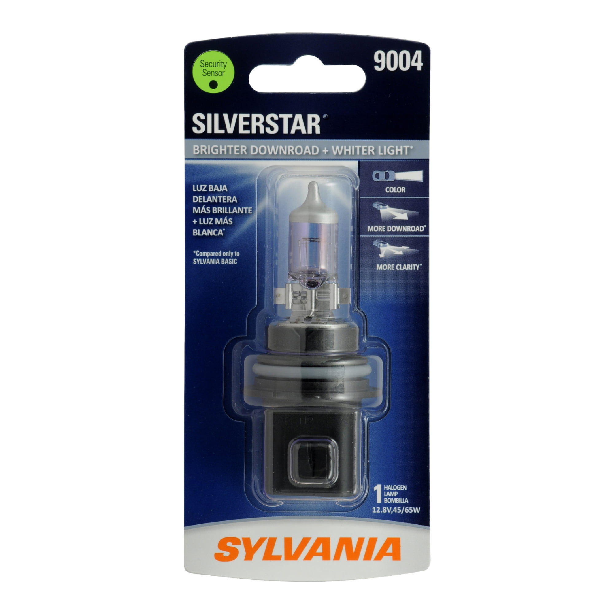 Sylvania 9004 SilverStar Auto Halogen Headlight Bulb, Pack of 1.