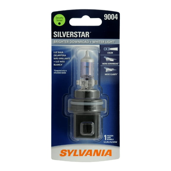 Sylvania 9004 SilverStar Halogen Headlight Bulb, 1 Pack, Compatible with Multiple Cars