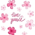 thumbnail image 3 of Pink and White Inspirational "Spread Kindness" and "Live In Peace" Floral Set by Noonday Designs; Two 12x12in White Framed Prints, 3 of 5