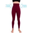 thumbnail image 2 of Leggins Homma de cintura alta de compresión burdeos, 2 of 7